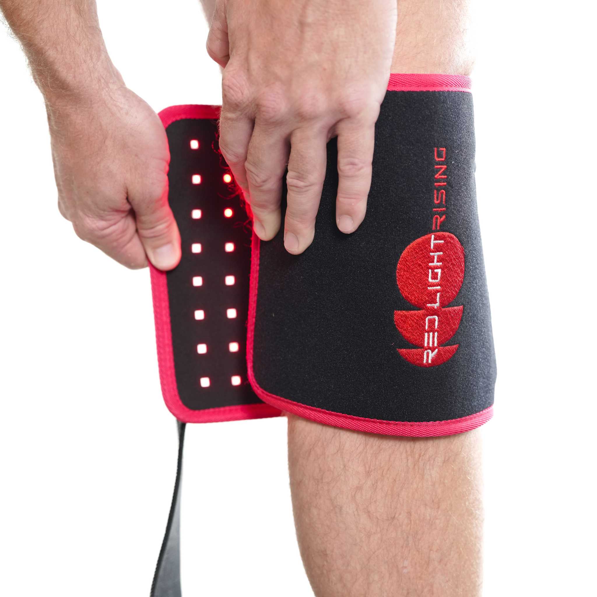 Product image Flexible red light therapy pad for knee pain wrapping around the knee